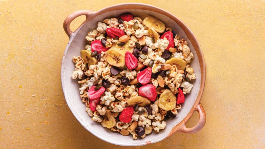 Maïs soufflé au mélange montagnard sucré