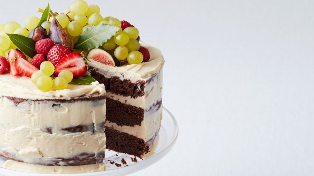 Gâteau nu au chocolat et à la menthe poivrée