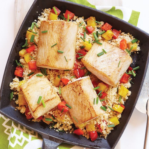 Mahi Mahi à l'ananas et aux poivrons rouges