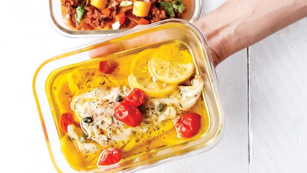 Poisson poché à l'huile d'olive