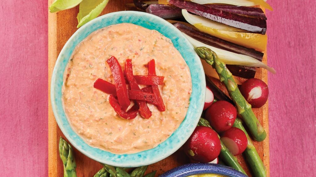 Trempette aux poivrons rouges et à la feta