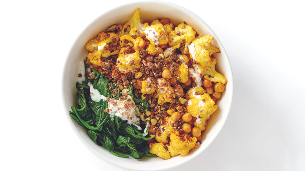 Bol de légumes d'automne avec Teff Dukkah