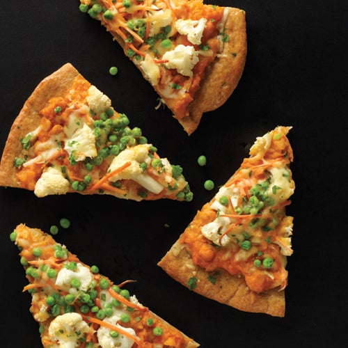 Pizza aux légumes et curry à la noix de coco