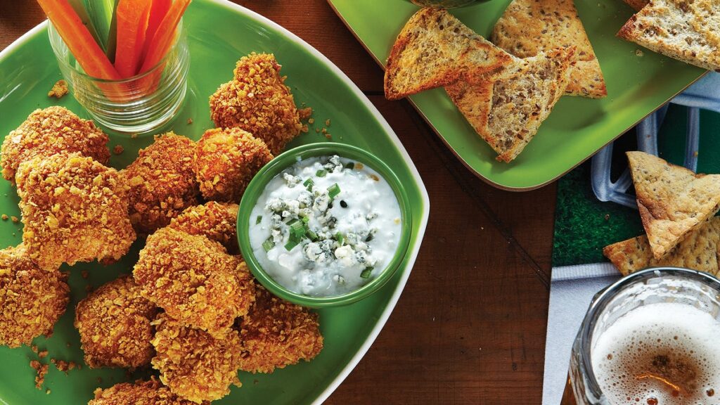 Filets de poulet Buffalo cuits au four avec sauce au fromage bleu