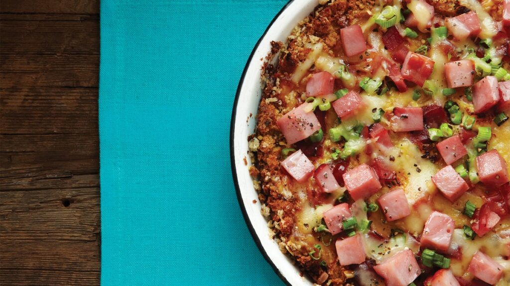 Quiche au jambon et aux oignons verts