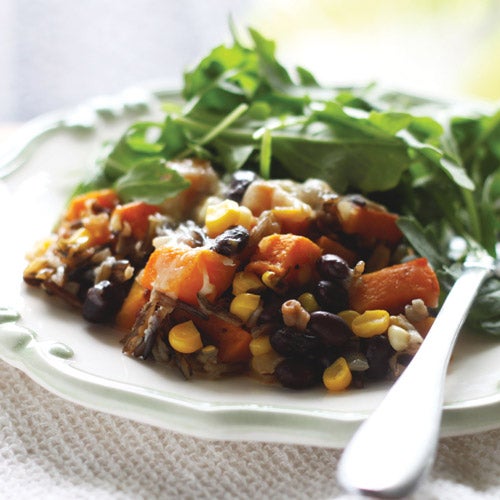 Casserole de courge et de riz sauvage