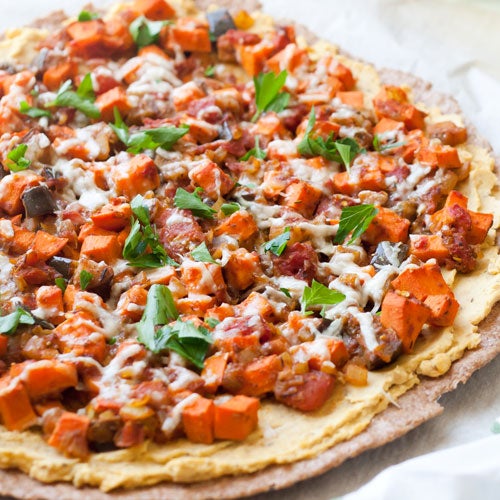 Pizza aux lentilles rouges au cari