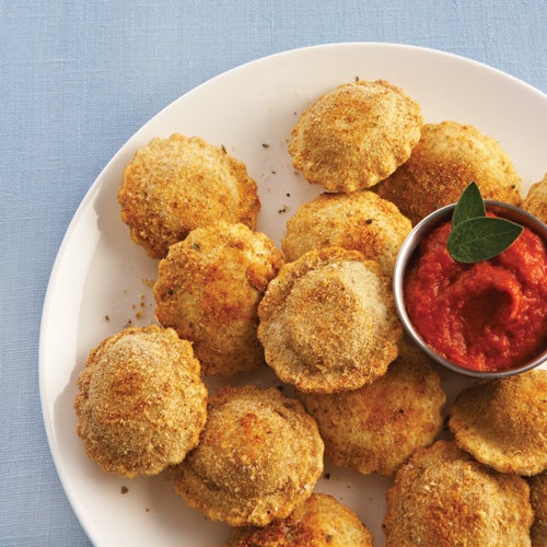 Raviolis grillés avec trempette marinara