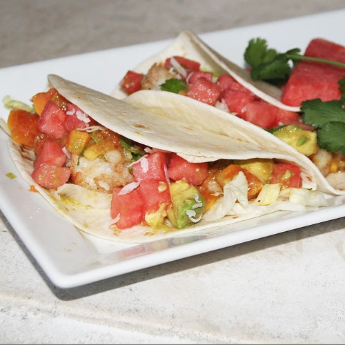 Tacos de homard à la pastèque