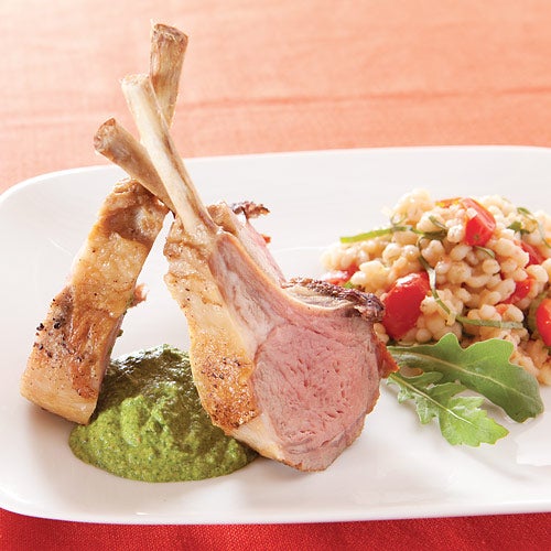 Carré d'agneau au pesto de roquette