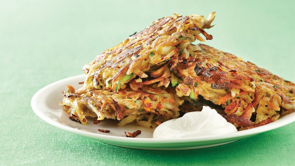 Latkes avec trempette pomme-yogourt