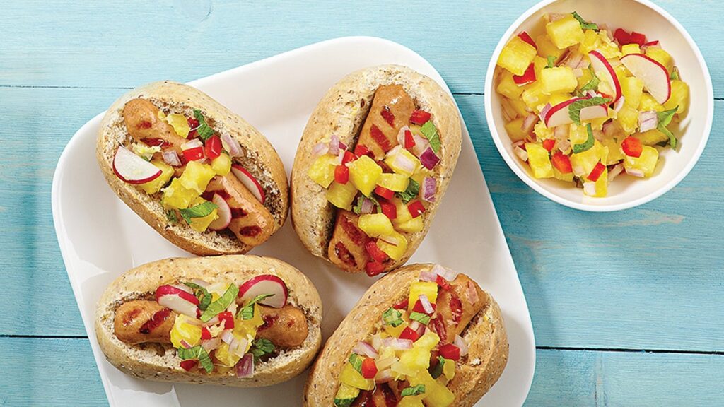 Mini-burgers Little Link avec relish ananas-gingembre