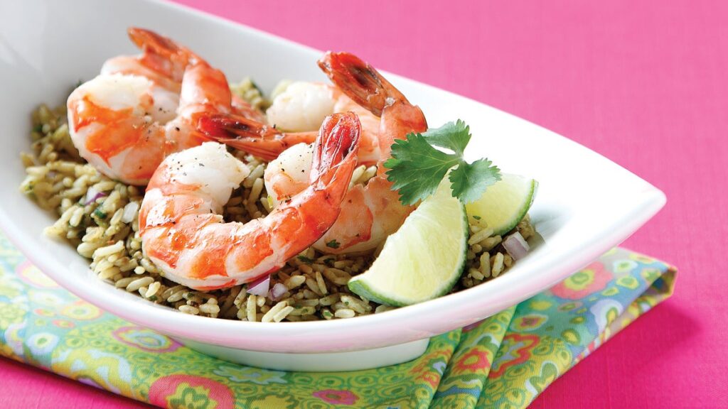 Riz Poblano aux Crevettes