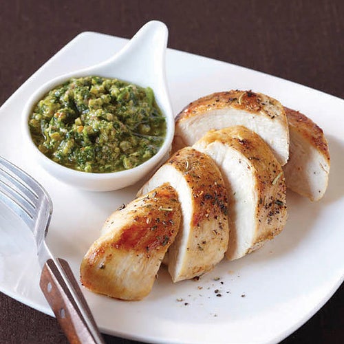 Poitrines de Poulet aux Olives Vertes Chimichurri